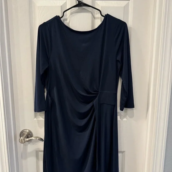 Ann Taylor Factory Dresses | Elegant Navy Blue Women's Dress | Color: Blue | Size: Mp | Sservin's Closet